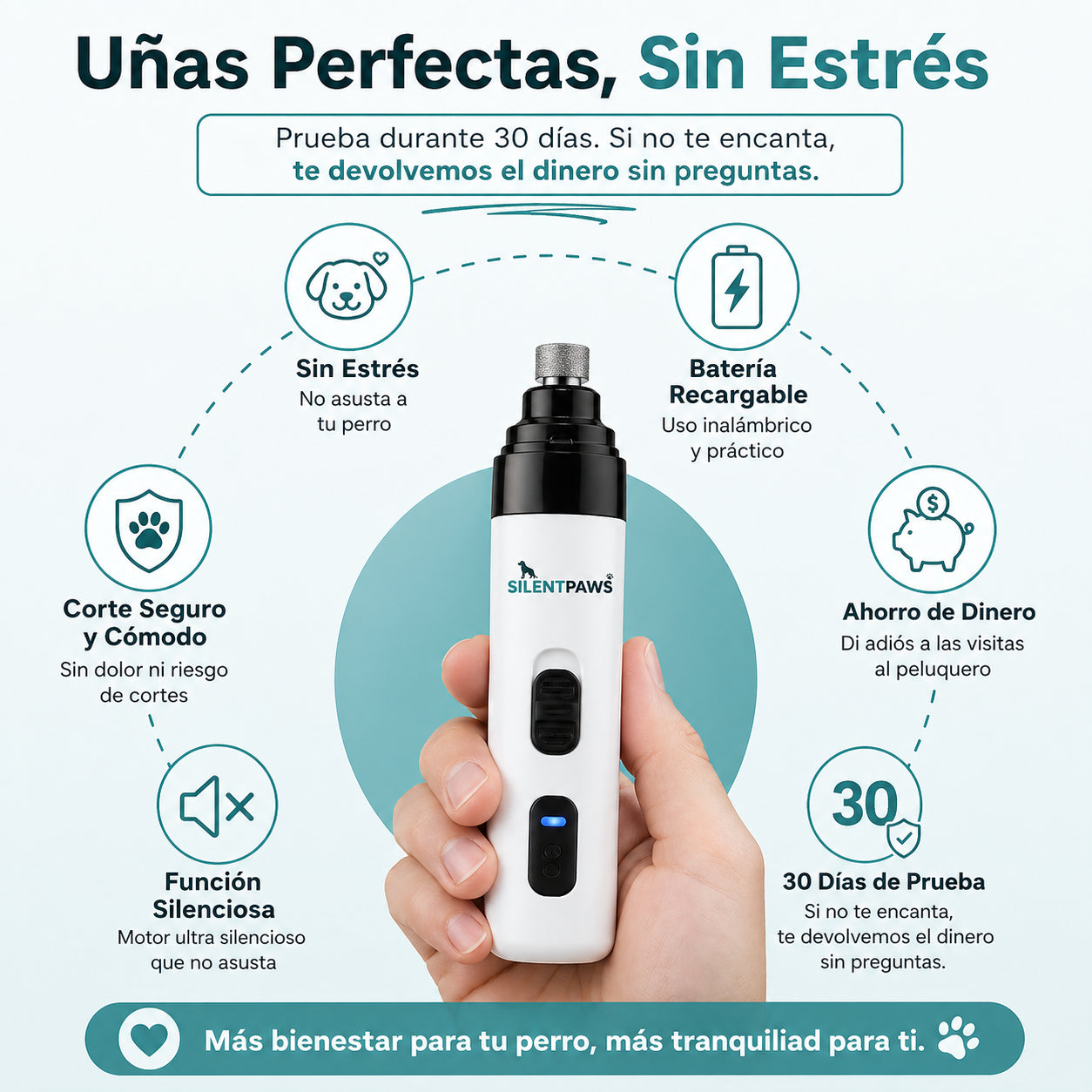 SilentPaws™ El limador silencioso que tu perro sí tolera
